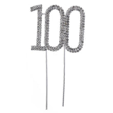 Load image into Gallery viewer, 100 Number Crystal Rhinestone /100th Anniversary Cake Topper (FAUX Diamond Diamante) - CHARMERRY