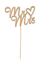 Load image into Gallery viewer, Mr and Mrs Cake Topper - Wedding Cake Toppers - Wedding Cake Topper - Confetti Wedding - Cake Topper Wedding Gold - Wedding Decorations - Wood Topper - Cake Toppers - Wedding Crafts - CHARMERRY