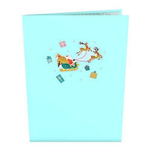 Load image into Gallery viewer, Lovepop Santa Sleigh Pop Up Card - 3D Cards, Christmas Pop Up Cards, Holiday Pop Up Cards, Christmas Cards, Santa Greeting Card, Santa Card - CHARMERRY
