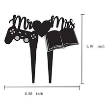 Load image into Gallery viewer, Mr. & Mrs. Wedding Cake Topper | Romantic Wedding Cake Topper | Game Console and Book Cake Topper