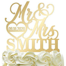 Load image into Gallery viewer, Mr. and Mrs. Personalized Wedding Cake Topper | Charmerry