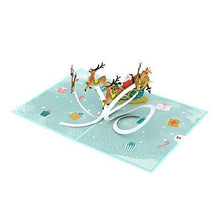 Load image into Gallery viewer, Lovepop Santa Sleigh Pop Up Card - 3D Cards, Christmas Pop Up Cards, Holiday Pop Up Cards, Christmas Cards, Santa Greeting Card, Santa Card - CHARMERRY
