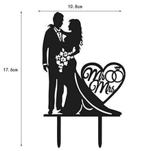 Load image into Gallery viewer, Mr. and Mrs. Acrylic Wedding Cake Topper | Groom and Bride Cake Topper - CHARMERRY