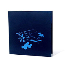 Load image into Gallery viewer, CUTEPOPUP Airplane Pop Up Card with Unique Design, Sophisticated Details Come in Shining Envelope - The Perfect Pilot Present for Your Daddy, Grandpa, Friends on Father’s Day or any Occasion. - CHARMERRY