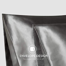 Load image into Gallery viewer, Bedsure Satin Pillowcase for Hair and Skin, 2-Pack - Standard Size Pillow Cases | Satin Pillow Covers with Envelope Closure, Dark Grey - CHARMERRY