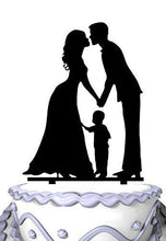 Load image into Gallery viewer, Family Wedding Cake Topper with Child | Bride, Groom with Little Boy | Happy Family Cake Topper - CHARMERRY