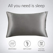 Load image into Gallery viewer, Bedsure Satin Pillowcase for Hair and Skin, 2-Pack - Standard Size Pillow Cases | Satin Pillow Covers with Envelope Closure, Dark Grey - CHARMERRY
