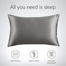 Load image into Gallery viewer, Bedsure Satin Pillowcase for Hair and Skin, 2-Pack - Standard Size Pillow Cases | Satin Pillow Covers with Envelope Closure, Dark Grey - CHARMERRY