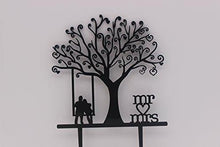 Load image into Gallery viewer, Groom and Bride Together Under the Tree Silhouette  | Wedding Cake Topper with Script
