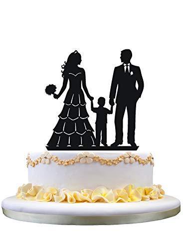 Family Cake Topper | Bride and Groom with Little Boy – CHARMERRY