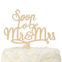 Load image into Gallery viewer, Soon To Be Mr. and Mrs. | Engagement Cake Topper | Rustic Wood | Bridal Shower
