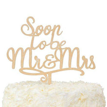 Load image into Gallery viewer, Soon To Be Mr. and Mrs. | Engagement Cake Topper | Rustic Wood | Bridal Shower