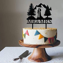 Load image into Gallery viewer,  Outdoors Wedding Cake Topper | Mr & Mrs Kiss Cake Topper | Kissing Cale Topper