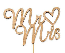 Load image into Gallery viewer, Mr and Mrs Cake Topper - Wedding Cake Toppers - Wedding Cake Topper - Confetti Wedding - Cake Topper Wedding Gold - Wedding Decorations - Wood Topper - Cake Toppers - Wedding Crafts - CHARMERRY