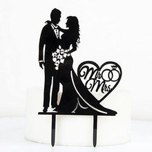 Load image into Gallery viewer, Mr. and Mrs. Acrylic Wedding Cake Topper | Groom and Bride Cake Topper - CHARMERRY
