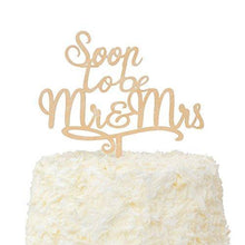 Load image into Gallery viewer, Soon To Be Mr. and Mrs. | Engagement Cake Topper | Rustic Wood | Bridal Shower