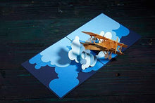 Load image into Gallery viewer, CUTEPOPUP Airplane Pop Up Card with Unique Design, Sophisticated Details Come in Shining Envelope - The Perfect Pilot Present for Your Daddy, Grandpa, Friends on Father’s Day or any Occasion. - CHARMERRY