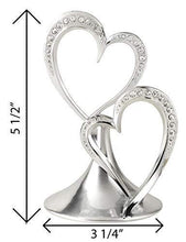 Load image into Gallery viewer, Silver Love Double Hearts  Cake Topper | Anniversary, Engagement, Wedding Cake Topper