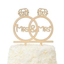 Load image into Gallery viewer, Rustic Wooden Mrs and Mrs | Lesbian Cake Topper