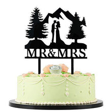 Load image into Gallery viewer,  Outdoors Wedding Cake Topper | Mr & Mrs Kiss Cake Topper | Kissing Cale Topper