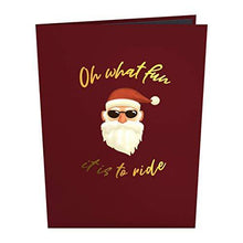 Load image into Gallery viewer, Lovepop Santa Biker Pop Up Card - 3D Card, Christmas Card, Santa Pop Up Card, Pop Up Christmas Card, Holiday Greeting Card, Santa Greeting Card - CHARMERRY
