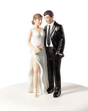 Load image into Gallery viewer, Funny Sexy Tender Touch Bride and Groom | Wedding Cake Topper | Humorous Figurine | Fine Porcelain | Charmerry