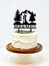 Load image into Gallery viewer,  Outdoors Wedding Cake Topper | Mr & Mrs Kiss Cake Topper | Kissing Cale Topper