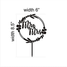 Load image into Gallery viewer, Mr. and Mrs. Floral Wedding Cake Topper | Wreath