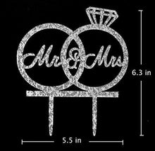 Load image into Gallery viewer, Mr. & Mrs. Cake Topper | Ring Cake Topper