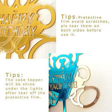Load image into Gallery viewer, Happy Birthday Cake Toppers | Happy Birthday Golden Cupcake Topper