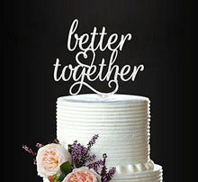 Load image into Gallery viewer, Better Together Romantic Wedding Cake Topper | Glitter Silver