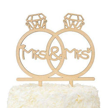 Load image into Gallery viewer, Rustic Wooden Mrs and Mrs | Lesbian Cake Topper