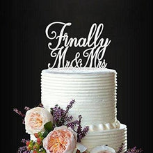 Load image into Gallery viewer, Finally Mr. and Mrs. Wedding Cake Topper | Silver | Charmerry