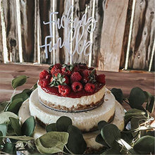 Load image into Gallery viewer, Funny Finally Wedding Cake Topper | Bridal Shower | Engagement | Antique Wood | Charmerry