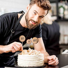 Load image into Gallery viewer, Rustic Wedding Cake Topper with Bark | Mr. and Mrs. Cake Topper