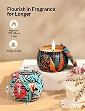 Load image into Gallery viewer, Scented Candles Gift Set, 4 Cans Made of 100% Natural Soy Wax with Essential Oils for Stress Relief, 4 Fragrances Use for Aromatherapy, Bath, Yoga, Perfect for Christmas, Birthday, Mother's Day - CHARMERRY