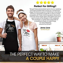 Load image into Gallery viewer, Mr. and Mrs. Aprons with Romantic Recipe Book, Oven Mitts & Pot Holder | Gift Idea for Bridal Shower, Bride, Engagement and Wedding - CHARMERRY