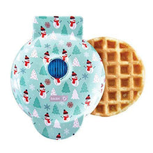 Load image into Gallery viewer, Dash DMW100AT Machine for Individual, Paninis, Hash Browns, & other Mini waffle maker, 4 inch, Holiday Tree - Aqua - CHARMERRY