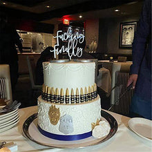 Load image into Gallery viewer, Funny Finally Wedding Cake Topper | Bridal Shower | Engagement | Antique Wood | Charmerry