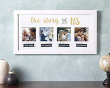 Load image into Gallery viewer, "The Story of Us" Wedding Collage White Picture Frame  | Love Story Keepsake, Engagement, Bridal Shower, Couple Gift - CHARMERRY