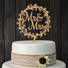Load image into Gallery viewer, YAMI COCU Mr and Mrs Cake Toppers Rustic Wood Wedding Party Engagement Decoration - CHARMERRY