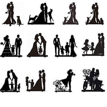 Load image into Gallery viewer, Silhouette Cake Topper | Wedding, Anniversary, Bridal Shower |  Customized Family Cake Topper