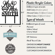 Load image into Gallery viewer, Mr. and Mrs. Personalized Wedding Cake Topper | Charmerry