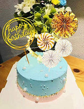 Load image into Gallery viewer, Happy Birthday Cake Toppers | Happy Birthday Golden Cupcake Topper