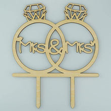 Load image into Gallery viewer, Rustic Wooden Mrs and Mrs | Lesbian Cake Topper