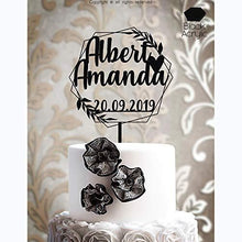 Load image into Gallery viewer, Personalized Wedding Cake Topper | Customized Bride and Groom | Name and Marriage Date  | Charmerry
