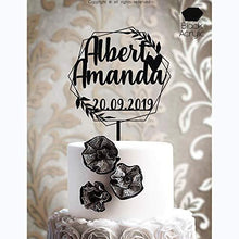 Load image into Gallery viewer, Personalized Wedding Cake Topper | Customized Bride and Groom | Name and Marriage Date  | Charmerry