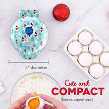 Load image into Gallery viewer, Dash DMW100AT Machine for Individual, Paninis, Hash Browns, & other Mini waffle maker, 4 inch, Holiday Tree - Aqua - CHARMERRY