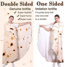 Load image into Gallery viewer, mermaker Burritos Tortilla Blanket 2.0 Double Sided 71 inches for Adult and Kids, Giant Funny Realistic Food Throw Blanket, 285 GSM Novelty Soft Flannel Taco Blanket (Yellow Blanket-Double Sided) - CHARMERRY