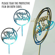 Load image into Gallery viewer, 6-Pack Gold Birthday Cake Topper Set, Double-Sided Glitter, Acrylic Happy Birthday Cake Toppers /Cupcake Toppers, Birthday Decorations for Children or Adults. - CHARMERRY